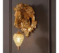 ZVALIEVYE Applique da Parete a Forma Di Testa Di Cavamericana丨lampade da Parete in Resina e Cristper Soggiorno, Parete Di Sfondo,Da da Parete per Ingresso丨apparecchi Di Illuminazida Parete Pendenti De