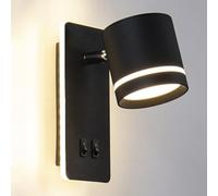 ZVALIEVYE Applique da Parete a Led Moderna Illuminazida Parete con Interruttore Lampada da Lettura da Comodino Applique Flessibili Luci da Parete Regolabili per Soggiorno Camera da Letto 3 Modalità Co