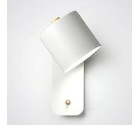 ZVALIEVYE Applique da Parete a Led Regolabile per Comodino da Camera da Letto,Da da Parete in Ferro Battuto Semplice per Sala da Pranzo,Da da Parete Decorativa Cilindrica per Soggiorno/Bianco
