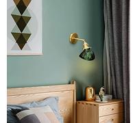 ZVALIEVYE Applique da Parete Girevole Regolabile in Ferro, Applique da Parete Moderne in Vetro Verde a Led E27, Luce Frontale Girevole Creativa per Specchio da Bagno,Da da Parete per Interni/Luce Bian