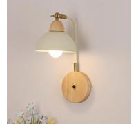 ZVALIEVYE Applique da Parete in Legno con Montaggio a Parete, Luce Di Lettura, Lampada da Parete a Cupola Nordica, Rotazidi 180°, Applique per Testiera Della Camera da Letto, Apparecchio Di Illuminazi