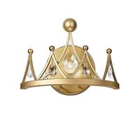 ZVALIEVYE Lampada da Parete a Corona Di Cristk9,Da da Parete in Ferro Battuto,Da da Parete a Testa Singola Dorata,Da Decorativa da Parete per Camera da Letto, Comodino, Sala da Pranzo, Corridoio, Balc