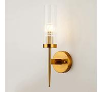 ZVALIEVYE Lampada da Parete in Ferro Battuto con Dimmer Tricolore, Modernada da Parete in Vetro per Camera da Letto, Applique Decorative per Sala da Pranzo E14,De da Comodino a Parete/Testa Sina