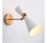 ZVALIEVYE Lampada da Parete Piccola con Altoparlante a Doppia Testa in Ferro Battuto, Modernada da Parete a Led Minimalista per Soggiorno, Applique da Parete Decorative per Specchio da Bagno/Bianco