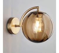 ZVALIEVYE Lampada da Parete Semplice in Ferro Battuto con Sfera Di Vetro,Da da Parete Postmoderna per Comodino da Camera da Letto,De da Parete a Led per Soggiorno,De da Sala da Pranzo/Ambra