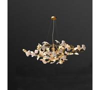 ZVALIEVYE Lampadari a Ramo Rettangolare, Lampadario a Foglia Di Ginkgo per Sala da Pranzo Camera da Letto, Lampadari Moderni in Oro Lampada a Sospensidi Lusso Isola Della Cucina Lampade a Sospensione