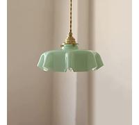 ZVALIEVYE Lampadario a Sospensifrench Element con Paralume in Vetro, Illuminazia Sospensidecorativa per Interni, Illuminazia Sospensia Cono, Base E14, Luce Singola, Regolabile, Apparecchi Industriali