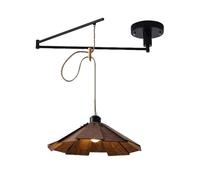 ZVALIEVYE Lampadario a Sospensilampada a Sospensidroplight Pieghevole Braccio Lungo Braccio Oscillante Nordico Creativo Illuminaziisola in Legno Massello con Trucioli Di Legno Paralume Regolabile Lamp