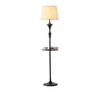 ZVALIEVYE Standing Tall Lamps American Creativity Floor Lamp With Shelves Fabric Lampshade Floor Light E27 Standing Lamp For Living Room Bedroom Hotel Reading Light