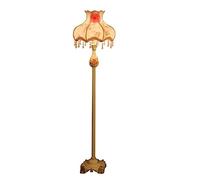 ZVALIEVYE Standing Tall Lamps European Resin Floor Lamp Fabric Lampshade Floor Light Study Creative Floor Lamps For Bedroom Living Room Reading Light/Remote Control Switch/40 * 155Cm