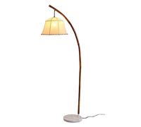 ZVALIEVYE Standing Tall Lamps Fishing Floor Lamp Japanese Fabric Lampshade Marble Base Floor Lamps For Living Room Bedroom Reading Light
