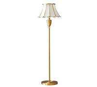 ZVALIEVYE Standing Tall Lamps Floor Lamp All Copper Lamp Body Floor Light Glass Lampshade Standing Lamp For Living Room, Bedroom, Study Room Reading Light