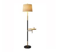 ZVALIEVYE Standing Tall Lamps Floor Lamp With Wood Shelves And Usb Wireless Charging Floor Light Marble Standing Lamp For Living Room Bedroom Reading Light/Dimmer Switch/a