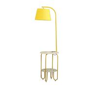 ZVALIEVYE Standing Tall Lamps Led Floor Lamp Nordic Usb Charging Port With Shelves Floor Light Fabric Lampshade Standing Lamp For Living Room Bedroom Reading Light