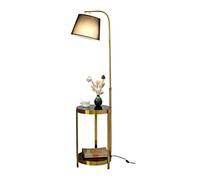 ZVALIEVYE Standing Tall Lamps Led Floor Lamp With Shelves Floor Light Reading Lamp Fabric Lampshade Standing Lamp For Living Rooms Bedrooms Reading Light