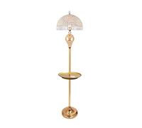 ZVALIEVYE Standing Tall Lamps Led Floor Lamps With Shelves And Usb Ports Floor Lamp Crystal Glass Reading Standing Lamp For Living Room Bedroom Reading Light