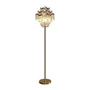 ZVALIEVYE Standing Tall Lamps Metal Crystal Floor Lamp Standing Lamp With Snowflake Crystal Lampshaded Floor Light For Living Room Bedroom Reading Light