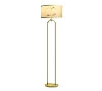 ZVALIEVYE Standing Tall Lamps Metal Floor Lamp Fabric Lampshade Floor Light Simple Vertical Double Pole Iron Floor Lamps For Living Room Bedroom Reading Light