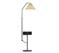 ZVALIEVYE Standing Tall Lamps Metal Floor Lamp With Black Drawer Fabric Shade Adjustable Marble Base Standing Lamp For Living Room Bedroom Office Reading Light/Remote Control Switch/30 * 160Cm