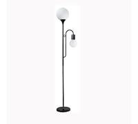 ZVALIEVYE Standing Tall Lamps Nordic Iron Floor Lamp With 2 Glass Lampshade Standing Lamp Marble Base Floor Lamps For Living Room Bedroom Reading Light