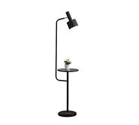 ZVALIEVYE Standing Tall Lamps Nordic Marble Floor Lamp With Shelves Adjustable Wrought Iron Lampshade Floor Light For Living Room Bedroom Standing Lamp Reading Light/Bablack/a