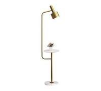 ZVALIEVYE Standing Tall Lamps Nordic Marble Floor Lamp With Shelves Adjustable Wrought Iron Lampshade Floor Light For Living Room Bedroom Standing Lamp Reading Light/Aold/a