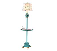 ZVALIEVYE Standing Tall Lamps Resin Floor Lamp With Tempered Glass Shelves Standing Lamp 61In Height Floor Light For Living Room Bedroom Study Reading Light/Dimmer Switch/a