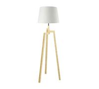 ZVALIEVYE Standing Tall Lamps Tripod Floor Lamp Wood Standing Light With Wooden Legs And Fabric Lampshade Floor Lamps For Living Room Study Bedroom Reading Light