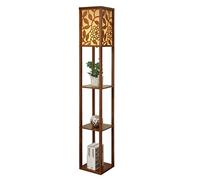 ZVALIEVYE Standing Tall Lamps Usb Floor Lamp With 3 Layers Shelf Simple Bedside Vertical Wlamps For Bedrooms Living Room Office Reading Light/Button Switch/26 * 160Cm