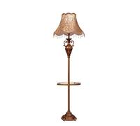 ZVALIEVYE Standing Tall Lamps Vintage Resin Floor Lamp Antique Standing Lamp With Fabric Shade Classic E27 Socket Floor Light For Living Room Reading Light/B/Foot Switch