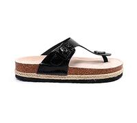 zvcv Closed Toe Flat, Sandali da Donna Confortevoli Pantofole per i Piedi di Word Towers-Nero_37