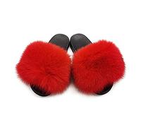 zvcv Pantofole Bambino, Pantofole Pelose, Pantofole, Scarpe da Casa Quattro Stagioni Donna, Capelli-Verde Fluorescente_27