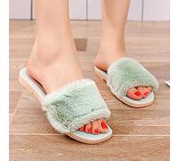 zvcv Scarpe da casa per Bambini, Pantofole in Cotone Versione Femminile della Moda Pantofola in Pelliccia Abbigliamento Esterno Fibbia Quadrata Piatta Autunno e Inverno Caldo Antiscivolo-Orange_36