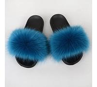 zvcv Scarpe pelose, Pantofole Pantofole Piatte in Pelliccia Sintetica di Parole Aperte estive Femminili-9_40-41