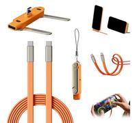 ZVD Caricabatterie Super Veloce 240W con Supporto Girevole a 360°, Porta Cavi da Viaggio, Supporto Cellulare, Creative Cables,Ufficio, Auto e Viaggi, Supporto per Cellulare (Grigio-Arancio)