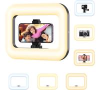 ZVD LED Luce Regolabile, 3 Tonalità, Ideale per Selfie, Trucco e Streaming, con Supporto Stabile e Illuminazione Uniforme, Cerchio Dimmerabile, Videoconferenze(Solo La Luce) (Luce a tre colori)