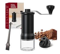 ZVD Macinacaffè manuale di alta qualità con anima in acciaio a tutto tondo, ideale per caffettiere 1 tazza, carta da filtro aeropresss, e appassionati di caffè, dotato di doppi cuscinetti, regolazione