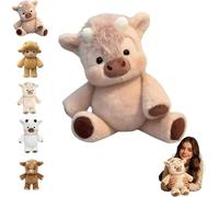 ZVD Peluche Che Corre, Peluche Mucc, Animale di Peluche per Uomini, Forma di Pecora, Decorazione per La Casa, Animale di Pe Luche per Uomini, Bambini e Ragazzi (Vitello - Rosa)