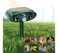 ZVD Repellente per Gatti da Esterno a Ultrasuoni e Flash Led, Ricarica Solare e Usb, Dissuasori per Gatti, Repellente per Gatti Impermeabile per Giardini e Campi - Facile da Installare (Rotondo)