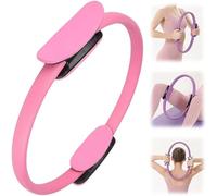 ZVD Ring Pilates, Cerchio Pilates, Cerchi per Pilates, Anello Flessibile Resistente con Maniglie Imbottite, Facile da Riporre, Doppio Manico per Circle Pilates, Yoga Gym Fitness Allenamento (Rosa)