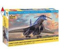 1:144 ZVEZDA Tupolev Tu-144 Soviet Supersonic Military Airliner 1968 Kit ZS7045
