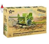 British Anti Tank Gun Qf 6 Pdr Mk Ii 1:35 Plastic Model Kit ZVEZDA