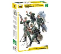 ZVEZDA 1/35 KIT ACTION FIGURE MILITARI GERMAN 120 MM MORTAR CREW MODELLINO AUTO