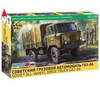 Soviet All-wheel Drive Truck Gaz-66 1:35 Plastic Model Kit ZVEZDA