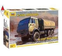 K-5350 Mustang Russian Three Axle Truck 1:72 Plastic Model Kit ZVEZDA