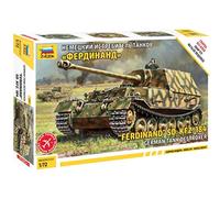 Zvezda 500785041 Veicolo 500785041-1:72 Sd.Kfz.184 Ferdinand Tiger Kit di montaggio per modellini di montaggio per principianti dettagliati, mimetico