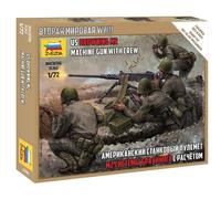 Zvezda -6286 US Machine Gun Browning w/Crew, Scale 1/72, Model Kit, ZS6286