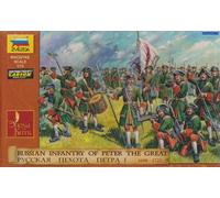 Zvezda 8049 Russian Infantry of Peter I-Scala 1:72 Plastic Model Kit, Multicolore, Z8049