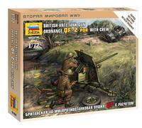 Zvezda BRITISH QF 2 PRD ANTI TANK GUN KIT 1:72