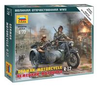 Zvezda GERMAN MOTORCYCLE R-12 W/SIDECAR KIT 1:72